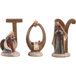 Transpac Resin 6.25 in. Multicolor Christmas Joy Nativity Set of 3 - 1 of 2