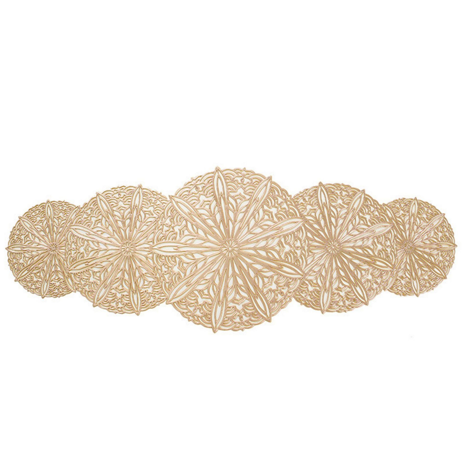 Anna-Kaci Decorative Floral Lace Table Mat with Layered Circular Design