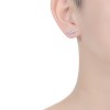 Guili Sterling Silver Rhodium Plated Clear Cubic Zirconia Stud Earrings, an Iconic and Timeless Addition to Your Jewelry Collection - 3 of 4