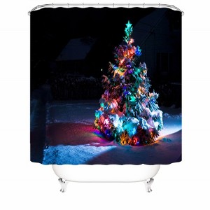 Color Christmas Tree Shower Curtains for Bathroom Waterproof Fabric Bath Curtain Durable Soft Stylish Bathroom Decor 72x72 Inch - 1 of 1