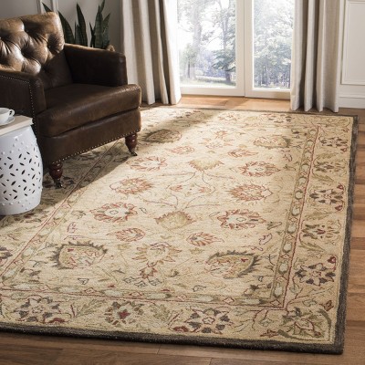 Handmade Tufted Red Wool 6' x 6' Square Area Rug