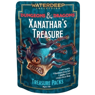 Dungeons & Dragons Xanathar's Treasure Pack -7pc Dice,Metal Coin & Bag,RPG