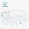 LunaLulinlk Dish Drainer Rack - Plate, Cutlery, Pots and Pans Drying Rack for Kitchen - Modern Retro Design Drip Tray with Metal Rack - White - 4 of 4