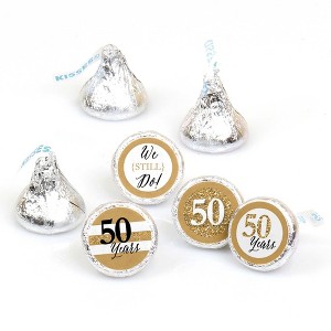 Big Dot of Happiness We Still Do - 50th Wedding Anniversary - Party Round Candy Sticker Favors - Labels Fits Chocolate Candy (1 sheet of 108) - 1 of 4