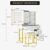 Bedroom Makeup Vanity Desk Set: Sliding LED Lighted Mirror, USB Charging Station, 4 Drawers, 5 Shelves + Cushioned Stool - 2 of 4