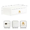 Kate and Laurel Decklyn Rectangle MDF Floating Side Table, 18x12x6, White and Gold - 2 of 4
