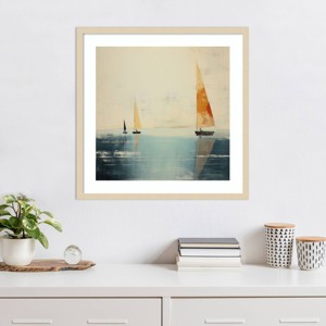 Amanti Art Minimalist Maritime Boats II by Irena Orlov Framed Wall Art Print - 1 of 4
