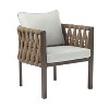 Gulches 2-Pieces Outdoor Metal Patio Club Chair, Patio Furniture Arm Chair with Cushion,Brown and Light Gray - 3 of 4