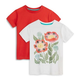 Mightly Toddler Fair Trade Organic Cotton Girls Graphic Short Sleeve T-Shirt 2-pack - 1 of 3