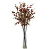 Nearly Natural Cherry Blossoms with Vase Artificial Flower Arrangement, White - 2 of 4