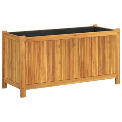vidaXL Garden Planter Natural Solid acacia wood Decorative Inlays