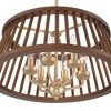 Possini Euro Design Givens 19 3/4" Modern Pendant Chandelier Ceiling Light Fixture Dining Room Over Table Hanging 6-Light Satin Bronze and Wood Finish - image 3 of 4