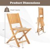 Costway 2/4 PCS Folding Patio Chairs with Inclined Backrest Teak Wood Outdoor Dining Chairs - 3 of 4