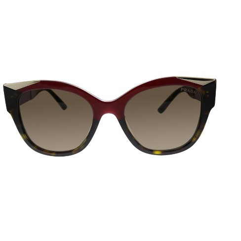 Prada PR 02WS 07C0D1 Womens Square Sunglasses Maroon/Havana 54mm