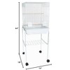 YML 5824 3/8 inches Bar Spacing Square Top Bird Cage with Stand 18 inches x 14 inches /Small White - 2 of 2