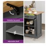 50 Inch Rolling Kitchen Island On Wheels With Drop Leaf & Drawer Kitchen Island Cart With Cabinet Trash Can Storage Cabinet For 13 Gallon Trash Bin - 4 of 4