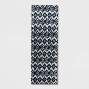 Ikat Outdoor Rug Blue - Threshold™ - 1 of 4