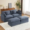 75.6" Modern Corduroy Modular Sectional Sofa Bed with Side Storage Pockets & Two Movable Ottomans - 2 of 4