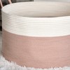 JANSNO 21.7" Round Cotton Laundry Hamper for Clothes, Toys, and Blankets - 3 of 4