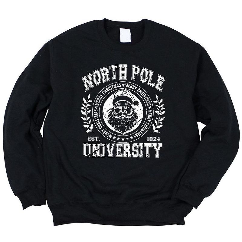Simply Sage Market Women's Graphic Sweatshirt North Pole University Distressed, 1 of 4