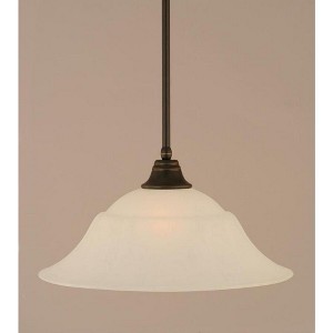 Toltec Lighting Any 1 - Light Pendant in  Dark Granite with 20" White Marble Shade - 1 of 1