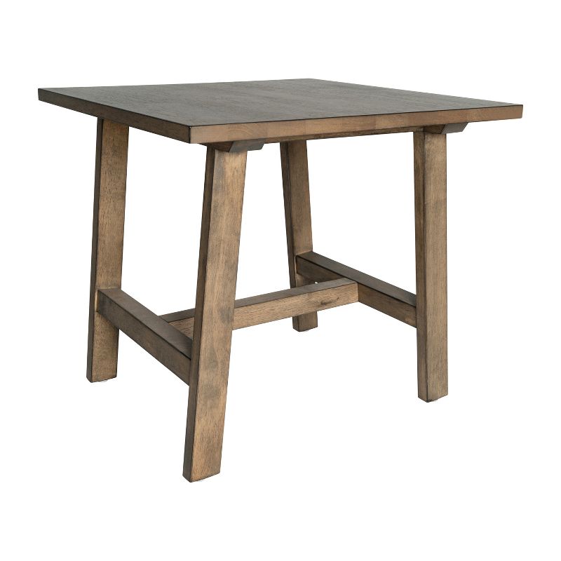Merrick Lane Farmhouse Trestle End Table, Solid Wood Rustic Accent Table, 1 of 11