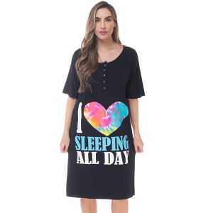 Just Love Short Sleeve Nightgown Sleep Dress for Women Sleepwear - 1 of 3