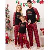 Clearlove Christmas Pajamas Contrast Color One Piece Pajamas Long Sleeve Shirts Casual Matching Sets for Kids - 4 of 4