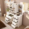 Famapy White 43.3"W 3 Mirrored Vanity Table With Lights and Storage Drawers - image 3 of 4