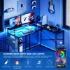 54 inch Reversible L Shaped Desk, Small Gaming Desk, Corner Computer Desk with Storage Shelves, Power Outlets - 4 of 4