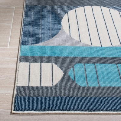 Art Deco Inspired 8' x 10' Gray Abstract Synthetic Area Rug