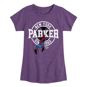 Girls' - Marvel - Spider-man Peter Parker Fitted Short Sleeve Graphic T-Shirt - 1 of 4