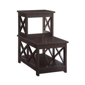 Oxford 2 Step Chairside End Table Espresso - Breighton Home