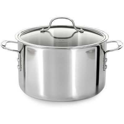 Calphalon CLOSEOUT! Tri-Ply Stainless Steel 8 Qt. Covered Stockpot - Macy's