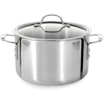 Berghoff Belly Shape 18/10 Stainless Steel 9.5 Deep Skillet With Glass Lid  3.2qt. : Target