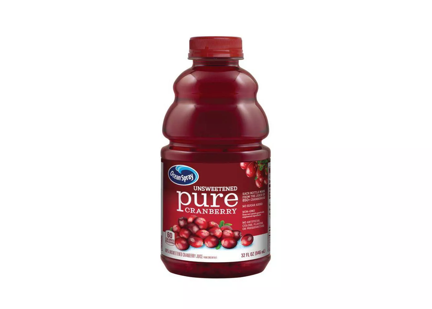 Ocean Spray 100% Pure Cranberry Juice - 32 fl oz Bottle - image 1 of 4