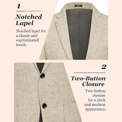 COOFANDY Mens Casual Blazer Sport Coat Lightweight Two Button Business Suit Jackets Black L — фото 5
