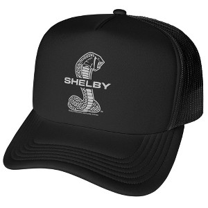 Shelby Cobra Grey Snake Logo Foam Trucker Cap Black - 1 of 4