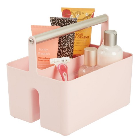 Mdesign Una Plastic Shower Caddy Storage Organizer Utility Tote With Metal  Handle - Light Pink/rose Gold : Target