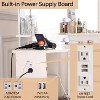 Nasitip Makeup Vanity With Mirror, Corner Vanity Table With 5 Rotating Drawers,3 Color Lighting, Shelves and Stool, Dressing Table Set for Women Girls - 3 of 4
