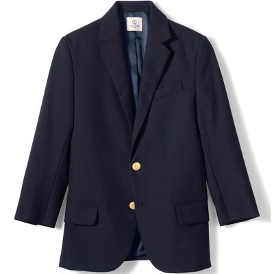 Lands' End School Uniform Kids Husky Hopsack Blazer - 16 - Deep Navy