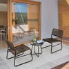 KTMBDW 3 Piece Outdoor Patio Furniture Set, Wicker Patio Furniture with Round Coffee Table, Wicker Bistro Set for Backyard, Poolside, Porch, Brown - 3 of 4
