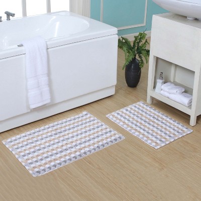 Home Weavers Orion Collection 100% Cotton Bathroom Rug, Non Slip Bath Mat Water Absorbent Soft Shaggy Mat Machine Washable