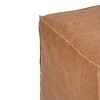 NicBex Square Pouf Ottoman Soft Footstool for Lounge Area, Bedroom, Distressed Brown - 4 of 4