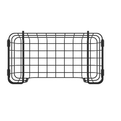 Modern Black Metal Wire 3-Piece Stackable Storage Basket Set