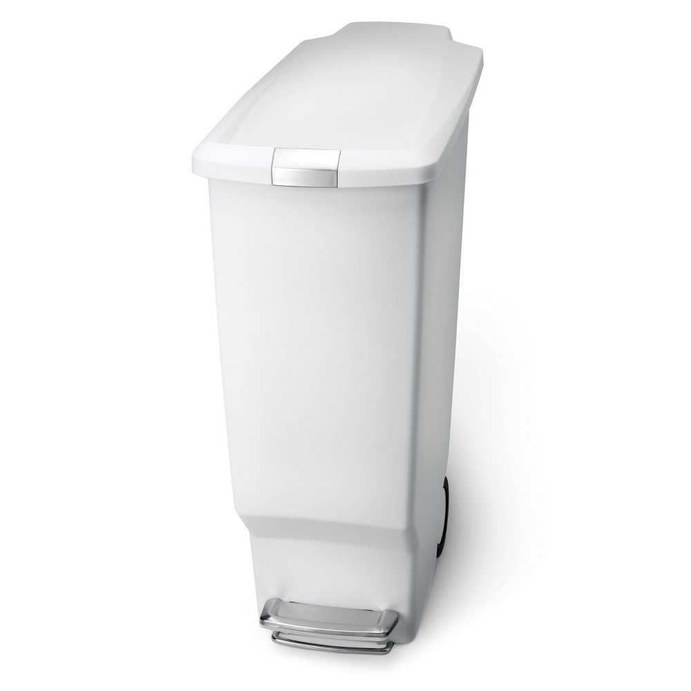 UPC 838810012797 product image for simplehuman 40L Slim Kitchen Step Trash Can White Plastic with Soft-Close Lockin | upcitemdb.com