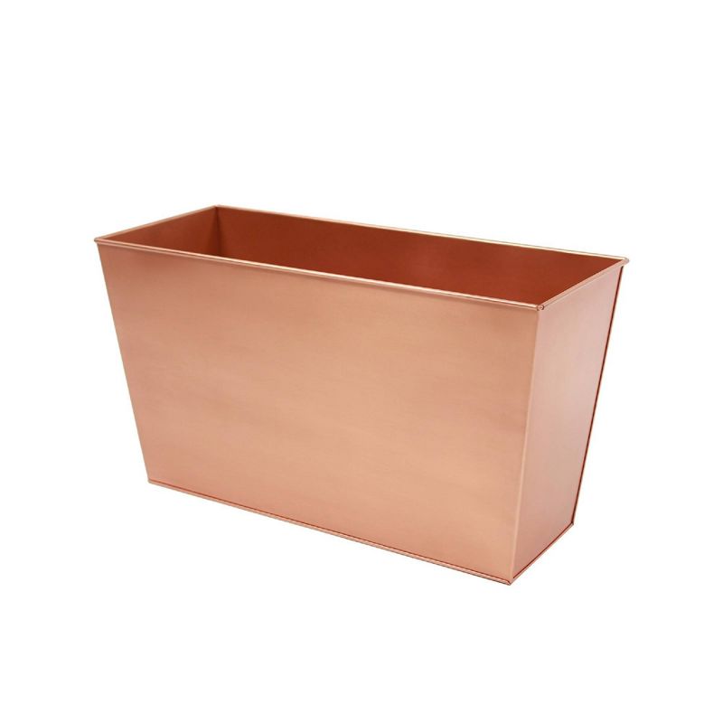 ACHLA Designs 22&#34; Wide Rectangular Flower Box Galvanized Steel Copper Plated, 3 of 6