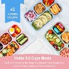 LunaLulinlk 3 Pack Snack Box Containers - 1300ml Snack Box Containers, 5 Compartment Lunch Box with 3 Sauce Containers - 2 of 4