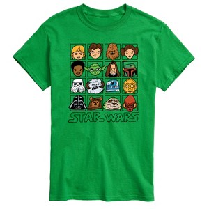 Men's - Star Wars - Yoda and Friends Face Grid Short Sleeve Graphic T-Shirt - 1 of 3