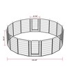SEVOBAL Pet Doors, Gates and Pens 16-Panel Heavy Duty Galvanized Steel Playpen Outdoor Dog Fence for Secure Containment, Black, 142.28"*142.28"*39.37" - 2 of 4
